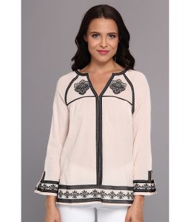 Aryn K Tunic w/ Embrodiery Detail Womens Blouse (Pink)