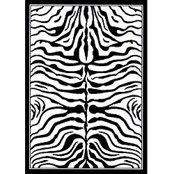 Nuloom Omega Collection Zebra Animal Black Rug (53 X 76) (WhitePattern AnimalMeasures 0.25 inch thickTip We recommend the use of a non skid pad to keep the rug in place on smooth surfaces.All rug sizes are approximate. Due to the difference of monitor c