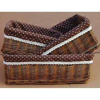 Country Side Coffee Liner Cuboid Handmade Wicker Storage Basket   One Piece