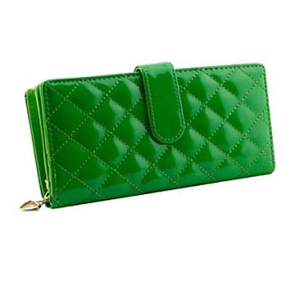 Ms. Patent Leather Long Section Fold Wallet(Lining Color Randoms)