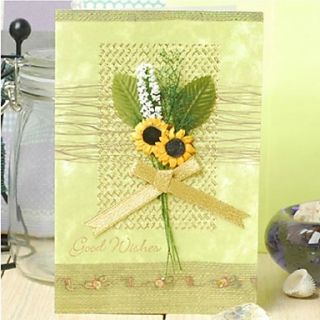 Green Side Fold Greeting Card with Sunflower for Mothers Day