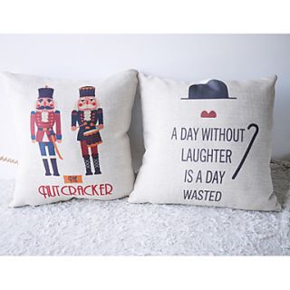 Set of Two Cartoon Character and Chaplin Laughter Decorative Pillow Covers