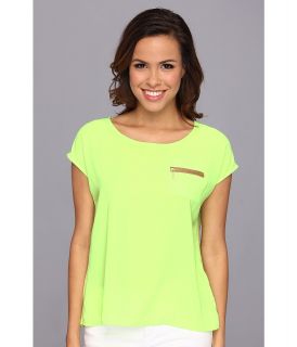 KUT from the Kloth Cap Sleeve Top Womens Short Sleeve Pullover (Green)