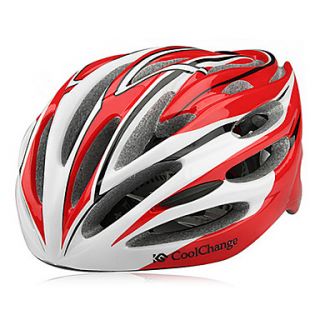 CoolChange 29 Vents RedWhite Integrally molded Breathable Cycling Helmet