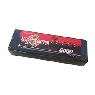 Wild Scorpion 7.4V 2S 6000mAh 60C Li Po Battery(T Plug)