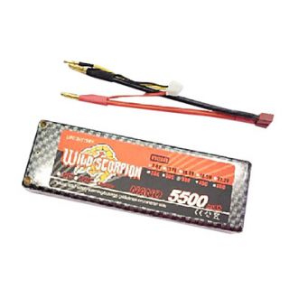 Wild Scorpion 7.4V 2S 5500mAh 35C Li Po Battery(T Plug)