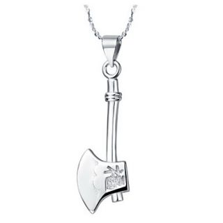 Elegant Axe Shape Womens Slivery Alloy Necklace(1 Pc)