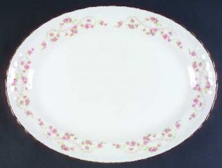 Pope Gosser Florence (Scalloped Edge) 15 Oval Serving Platter, Fine China Dinne