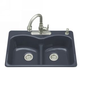 Kohler K 6626 2 52 LANGLADE Langlade Smart Divide Kitchen Sink  2 Hole Faucet Dr