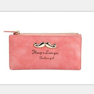 Womens Moustache Frosted Long Wallet