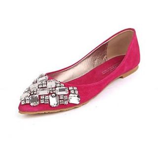 Leather Womens Flat Heel Ballerina Flats with Rhinestone Shoes (More Colors)