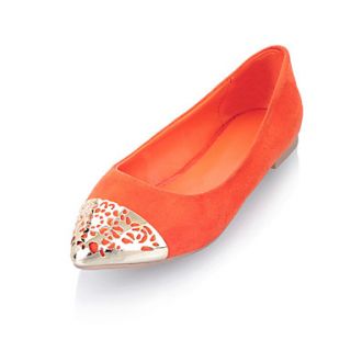 Suede Womens Flat Heel Cap toe Flats Shoes (More Colors)