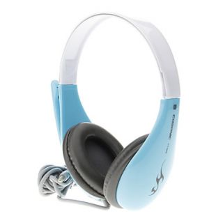 650 3.5mm Comfort Headset On ear Headphone Headset with Mic for Computer(Blue)