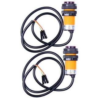 IR Infrared Sensor Switch with Fixed Rings   Orange Black (2PCS)