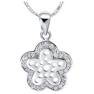 Graceful Flower Shape Silvery Alloy Womens Necklace(1 Pc)