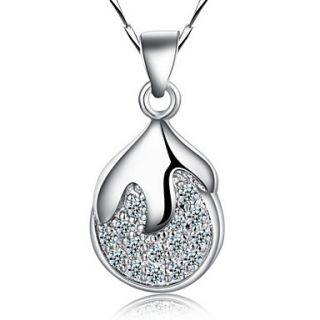 Vintage Water Drop Shape Silvery Alloy Womens Necklace(1 Pc)
