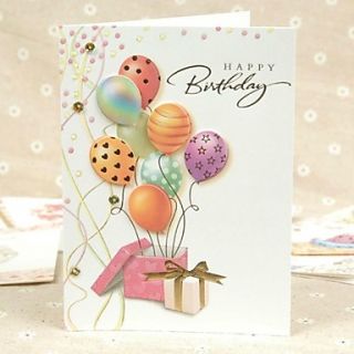 Wonderful Party Side fold Greeting Card with Rhinestone for Birthday