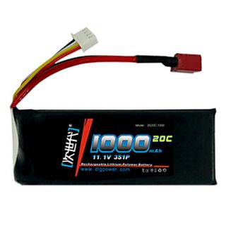 DLG 11.1V 1000mAh Li Po Battery(T Plug)