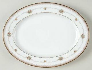 Noritake Joanne 11 Oval Serving Platter, Fine China Dinnerware   Criss Cross Ed
