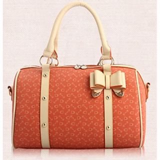 Womens Fashion Candy Color Simple Tote With Bowknot