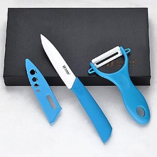 2 Pieces Ceramic Knife Set with Cover, 4 Paring Knife and Peeler with Gift Box