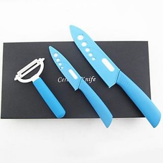 3 Pieces Ceramic Knife Set, 4 Paring Knife 6 Chef Knife and Peeler with Gift Box