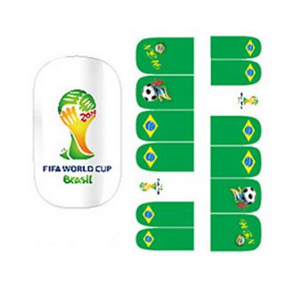 2x14PCS FIFA World Cup Brasil Pattern Nail Art Stickers