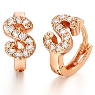 Special Silver And Gold Plated With Cubic Zirconia Letter S Womens Earring(More Colors)