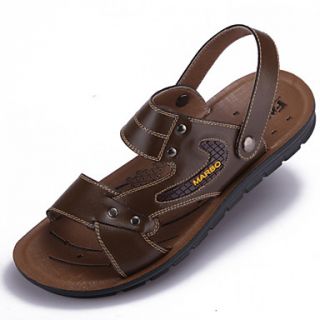Leather Mens Flat Heel Comfort Sandals Shoes(More Colors)
