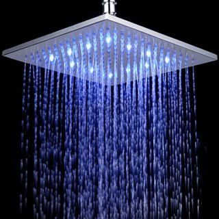 12 Inch Chromed Brass Square LED Rain Shower Head