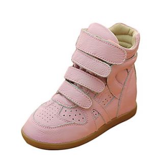 Leather Girls Flat Heel Comfort Fashion Sneakers Shoes With Magic Tape(More Colors)