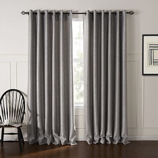 (One Pair) Modern Fancy Silver Solid Floral Embossed Blackout Curtain