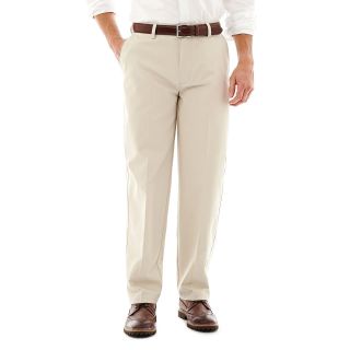 St. Johns Bay Worry Free Relaxed Fit Flat Front Pants, Classic Stone, Mens