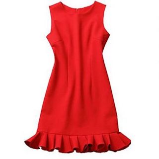 Womens Red Summer Sleeveless Slim Cake Party Evening Mini Dress