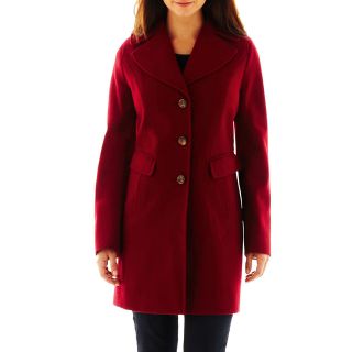 LIZ CLAIBORNE Walker Coat   Talls, Red, Womens