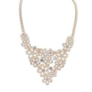 Womens European and America Style (Florals) Alloy Rhinestone Statement Necklace (1 pc)