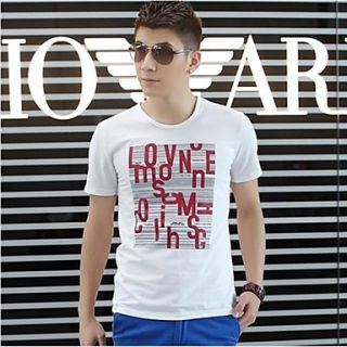 Mens Summer Round Collar Casual Short Sleeve Letter Printing T shirt(Except Acc)