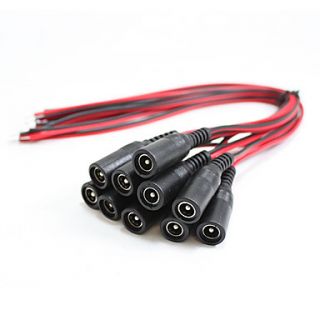 Details about 100x pcs.   2.1x5.5 mm Female plug 12V DC Power Pigtail for CCTV Security Camera