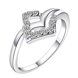 Fashionable Sliver Clear With Cubic Zirconia Hollow Womens Ring(1 Pc)