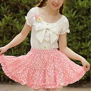 Lovely Girl Pink Dot Polyester Sweet Lolita Cosplay Skirt