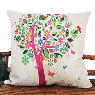 Cute Cartoon Colorful Tree Pattern Decorative Pillow Cover