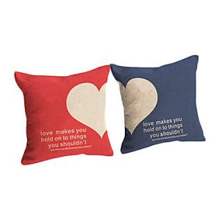 Set of 2 Black And Red Love Pattern Decorative Pillow Covers