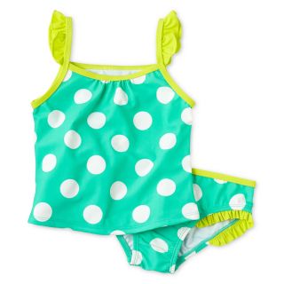 Carters Polka Dot 2 pc. Tankini Swimsuit   Girls 4 6x, Green, Green, Girls