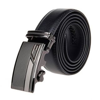 Mens Stylish Cow Split Leather Belt W/ Zinc Alloy Automatic Buckle