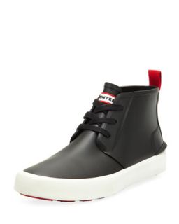 Bakerson Lace Up Rubber High Top, Black   Hunter Boot