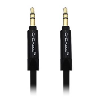 C Cable AUX 3.5mm M/M Audio Cable Black Flat Type (1M)