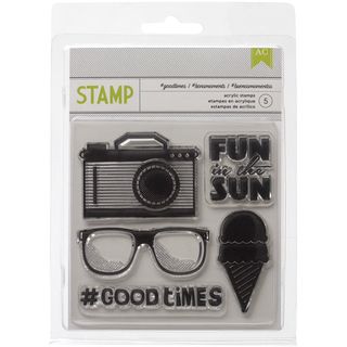 #summer Clear Acrylic Stamps good Times 5pcs