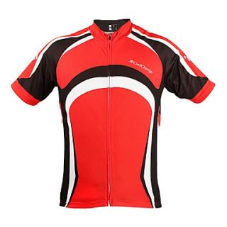 CoolChange Mens MTB Short Sleeve Breathable Red Cycling Jersey
