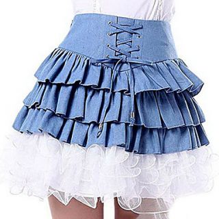 Cowgirl Style Sky Blue Polyester Sweet Lolita Cosplay Skirt