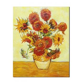 Hand Painted Oil Painting Masterpiece Reproduction Vincent Van Gogh Reproduction Sunflower with Stretched Frame